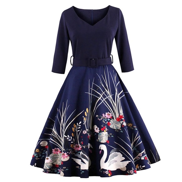 Dresses & Skirts - Women's Cami Dress Button Floral Print A Line Dres